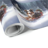 オーストラリアの羊飼いのクリスマス雪の冬 ラッピングペーパー (ロールコーナー)