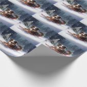 オーストラリアの羊飼いのクリスマス雪の冬 ラッピングペーパー (角)