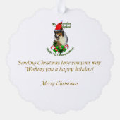 オーストラリアの羊飼いのクリスマス オーナメントカード (裏面)