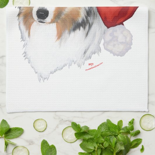 オーストラリアの羊飼いのクリスマス キッチンタオル (折り畳み)