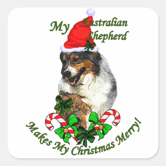 オーストラリアの羊飼いのクリスマス スクエアシール (正面)