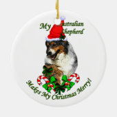 オーストラリアの羊飼いのクリスマス セラミックオーナメント (裏面)
