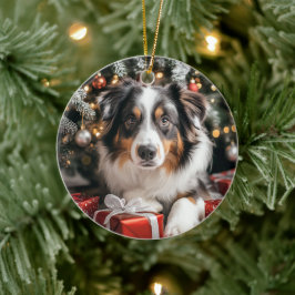 オーストラリアの羊飼いのクリスマス セラミックオーナメント