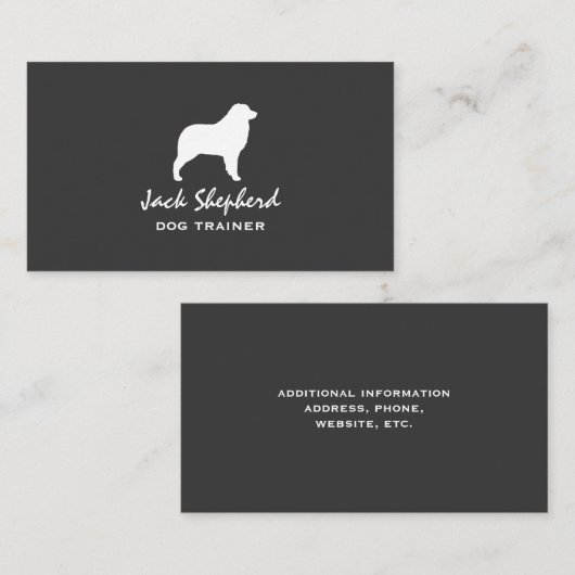 オーストラリアの羊飼いのシルエット犬の品種 名刺 (正面/裏面)