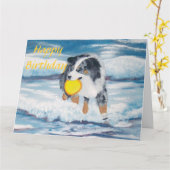 オーストラリアの羊飼いのハッピーバースデーの大きいカード カード (黄色い花)