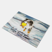 オーストラリアの羊飼いのフリズビー犬の玄関マット ドアマット (アングル)