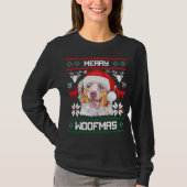 オーストラリアの羊飼いのメリーなWoofmasのクリスマス Tシャツ (正面)
