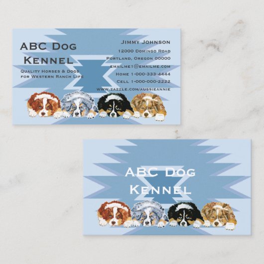 オーストラリアの羊飼いの子犬のカスタムな名刺 名刺 (正面/裏面)