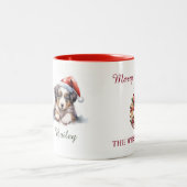 オーストラリアの羊飼いの水の色クリスマスマグ ツートーンマグカップ (中央)