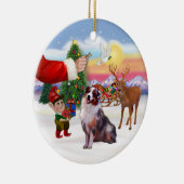 オーストラリアの羊飼いの治療(merle) セラミックオーナメント (右)