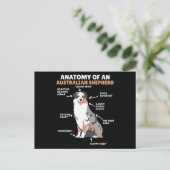 オーストラリアの羊飼いの甘い犬の解剖学 ポストカード (スタンド正面)