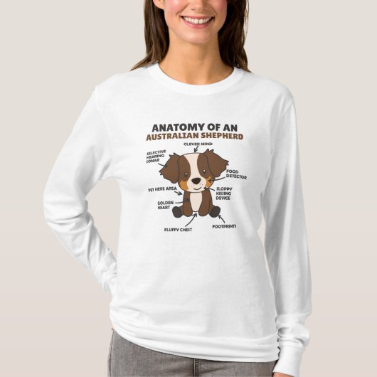 オーストラリアの羊飼いの甘い犬の解剖学 Tシャツ (正面)