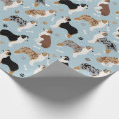オーストラリアの羊飼いの骨と前足のラッピング紙 ラッピングペーパー (角)