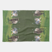 オーストラリアの羊飼いの~の策略のVertの油絵 キッチンタオル (横)