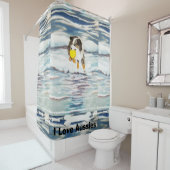 オーストラリアの羊飼いの"Yippee"のフリズビーのシャワーの装飾 シャワーカーテン (インサイチュ)