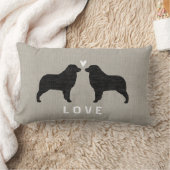 オーストラリアの羊飼いは愛のシルエットを描きます ランバークッション (ブランケット)