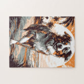 オーストラリアの羊飼いアットザトロピカルビーチ ジグソーパズル (横)