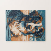 オーストラリアの羊飼いアットザトロピカルビーチ ジグソーパズル (横)