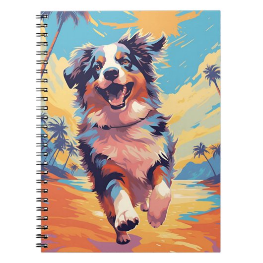オーストラリアの羊飼いアットザトロピカルビーチ ノートブック (正面)
