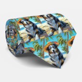 オーストラリアの羊飼いオンビーチ犬の恋人の夏のギフト ネクタイ (ロール)