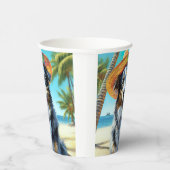 オーストラリアの羊飼いオンビーチ犬の恋人の夏のギフト 紙コップ (右)