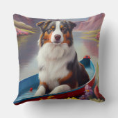 オーストラリアの羊飼いオン・パドル：風光明媚な冒険 クッション (裏面)