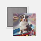 オーストラリアの羊飼いオン・パドル:風光明媚な冒険 マグネット (正面/裏面)