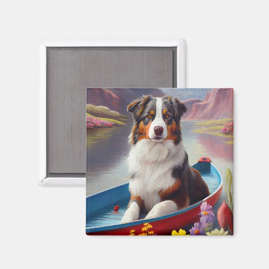 オーストラリアの羊飼いオン・パドル:風光明媚な冒険 マグネット (正面/裏面)