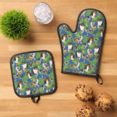 オーストラリアの羊飼いオーストラリアと熱帯葉の 鍋つかみ&鍋敷きセット (トップダウン)