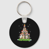 オーストラリアの羊飼いオーストラリアのクリスマスオーナメントツリー キーホルダー (正面)