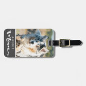 オーストラリアの羊飼いオーストラリアの母の犬の写真 ラゲッジタグ (正面横)