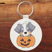 オーストラリアの羊飼いカボチャかわいいハッピーキーチェーン キーホルダー (正面)