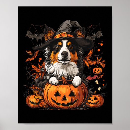 オーストラリアの羊飼いカボチャのハロウィンサンクスギビング ポスター (正面)