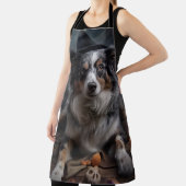 オーストラリアの羊飼いカボチャのハロウィーン怖い エプロン (インサイチュ)