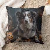 オーストラリアの羊飼いカボチャのハロウィーン怖い クッション (ブランケット)