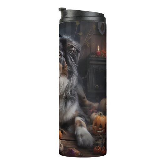 オーストラリアの羊飼いカボチャのハロウィーン怖い タンブラー (回転右)