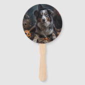 オーストラリアの羊飼いカボチャのハロウィーン怖い ハンドファン (正面)