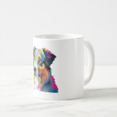 オーストラリアの羊飼いカラフル犬5 コーヒーマグカップ (正面右)