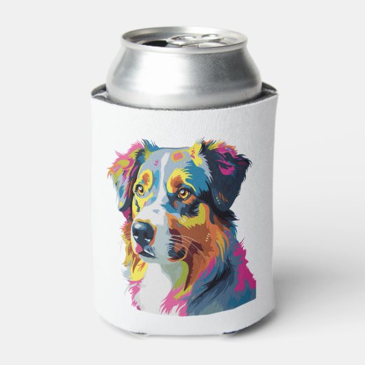 オーストラリアの羊飼いカラフル犬5 缶クーラー (缶正面)