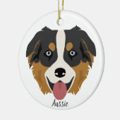 オーストラリアの羊飼いクリスマスオーナメント セラミックオーナメント (左)