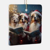 オーストラリアの羊飼いクリスマスカロリング セラミックオーナメント (右)