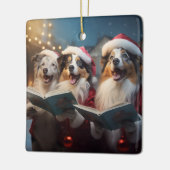 オーストラリアの羊飼いクリスマスカロリング セラミックオーナメント (左)