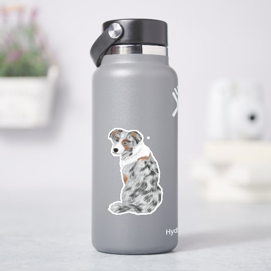 オーストラリアの羊飼いグレーの水の色の犬の恋人 シール (HydroFlask)