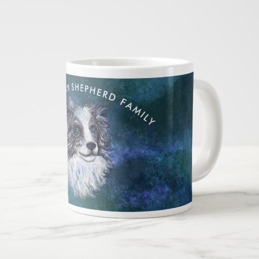 オーストラリアの羊飼いスケッチコーヒーマグ ジャンボコーヒーマグカップ (正面右)