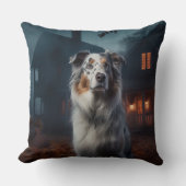 オーストラリアの羊飼いハロウィンホラー クッション (正面)