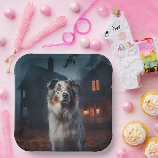 オーストラリアの羊飼いハロウィンホラー ペーパープレート (パーティー)