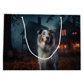 オーストラリアの羊飼いハロウィンホラー ラージペーパーバッグ (裏面)