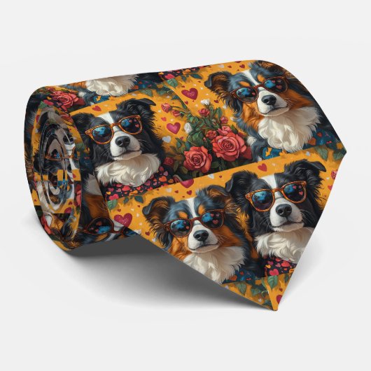 オーストラリアの羊飼いハートバラバレンタインデー ネクタイ (ロール)