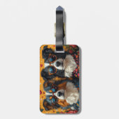 オーストラリアの羊飼いハートバラバレンタインデー ラゲッジタグ (裏面縦)