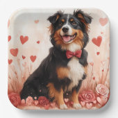 オーストラリアの羊飼いバラ – バレンタインデー ペーパープレート (正面)